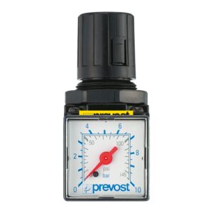 Reduktor 1/4″/3/8″/1/2″, Alto, manomeetriga ja seinakinnitusega